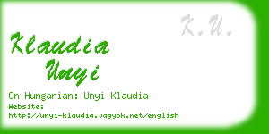 klaudia unyi business card
